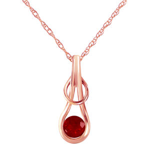 14K. SOLID GOLD NECKLACE WITH RUBY (Rose Gold)